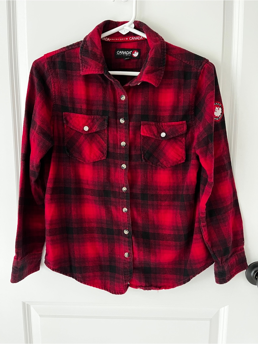 Canadian Weather Gear Buffalo Plaid Flannel Pearl Snap Shirt- M